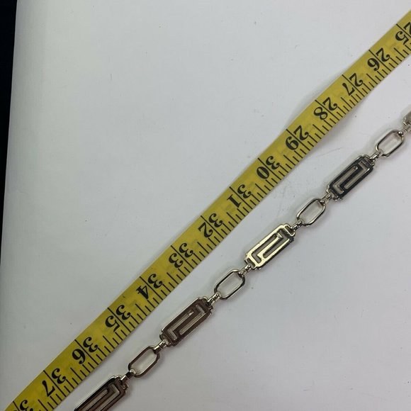 Gold Tone Chain Link Belt Open Work Rectangular - Picture 8 of 8